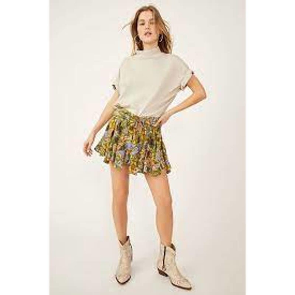NWT Free People Ellie Mini Skort Size Medium Ivy Combo